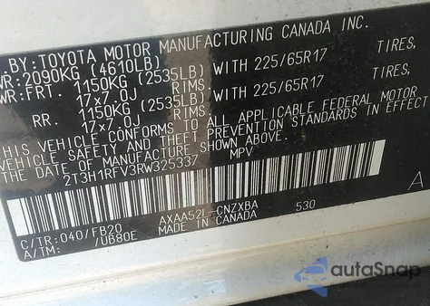 2024 Toyota Rav4 Le z USA, uszkodzony, nr VIN 2T3H1RFV3RW325337